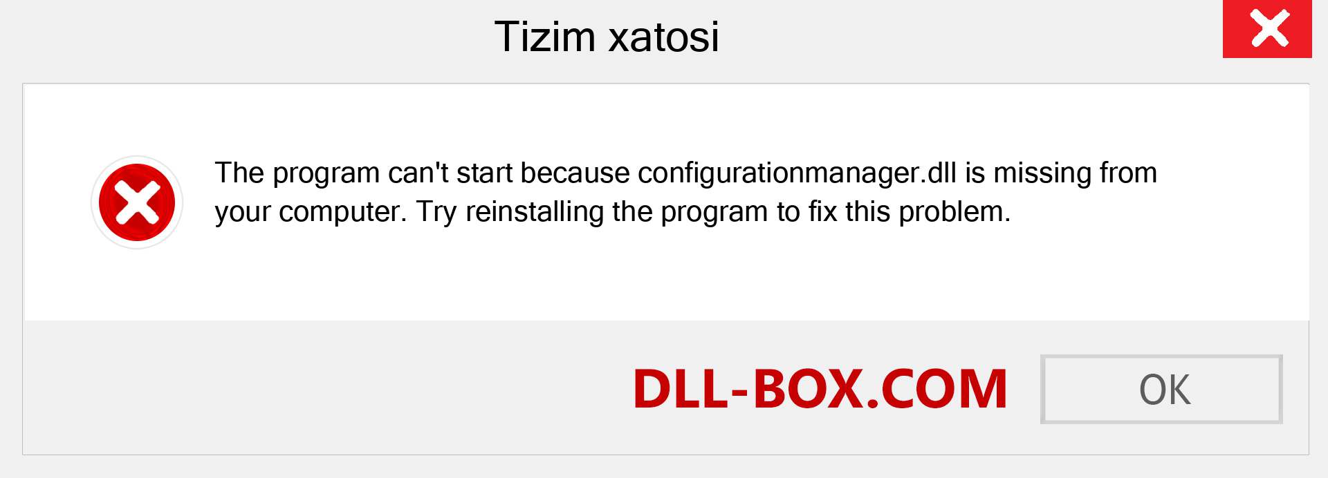 configurationmanager.dll fayli yo'qolganmi?. Windows 7, 8, 10 uchun yuklab olish - Windowsda configurationmanager dll etishmayotgan xatoni tuzating, rasmlar, rasmlar